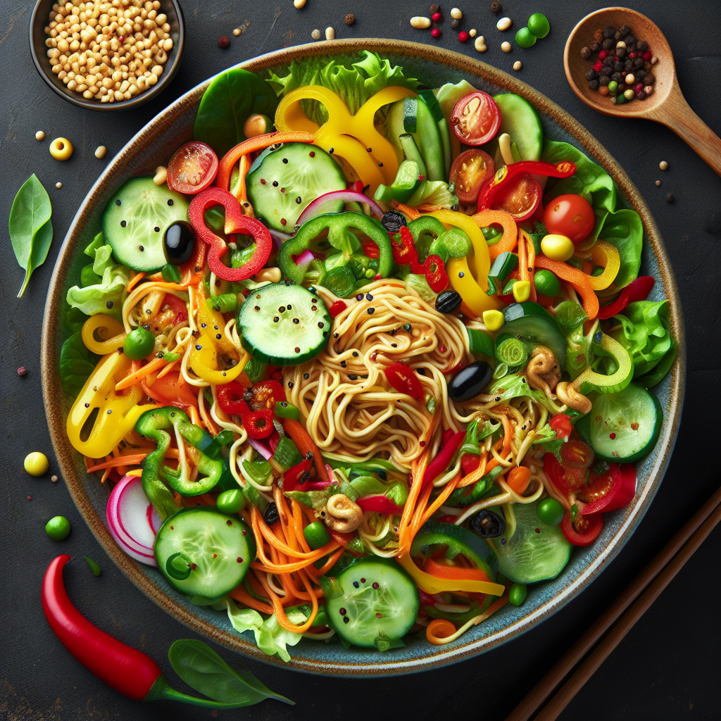 Colorful Vegetable Noodle Salad